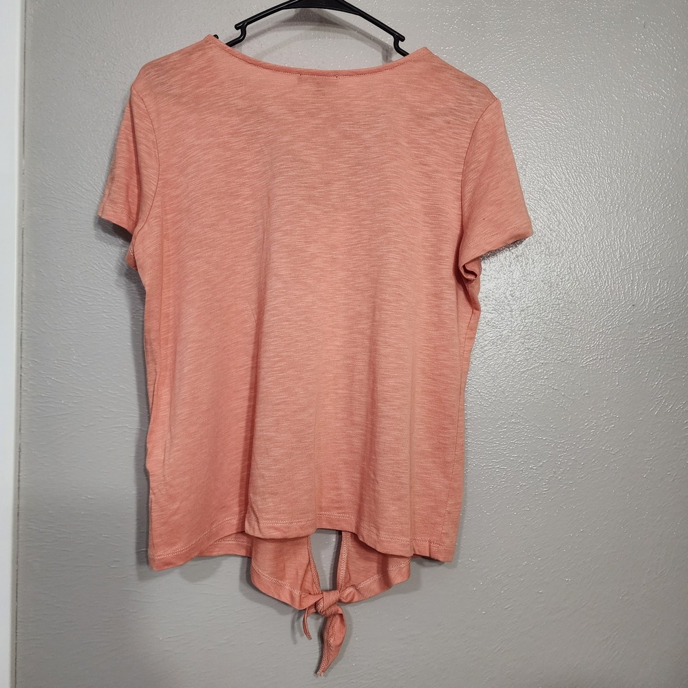 Tribal Women's Size Medium Adriana Top with Button Front Peach‎ Color - Picture 2 of 8